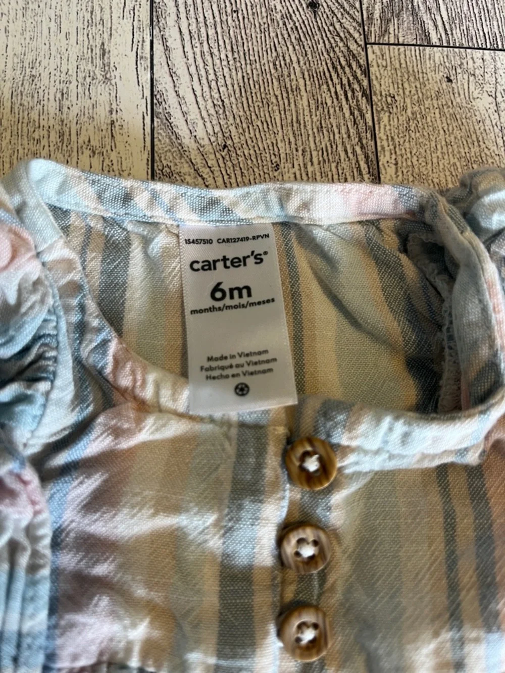 Carter's Pastel Stripe Dress with Matching Bloomer Size 6 Months